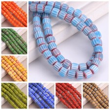1 Strand 40cm 65pcs Cylinder 6mm 7mm Handmade Colorful Millefiori Glass Beads