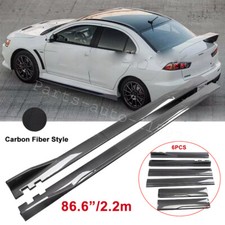 For Mitsubishi Lancer 86.6 Carbon Fiber Style Side Skirt Extension Lip Rocker