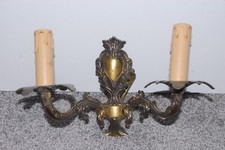 Vintage Brass Wall Sconce Light Leuchten Electric Ornate Art Wired Candle