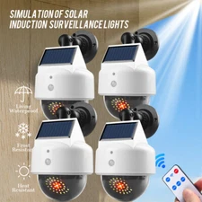 CCTV Solar Power Dummy Security Camera Fake LED Wall Light Outdoor Surveillance