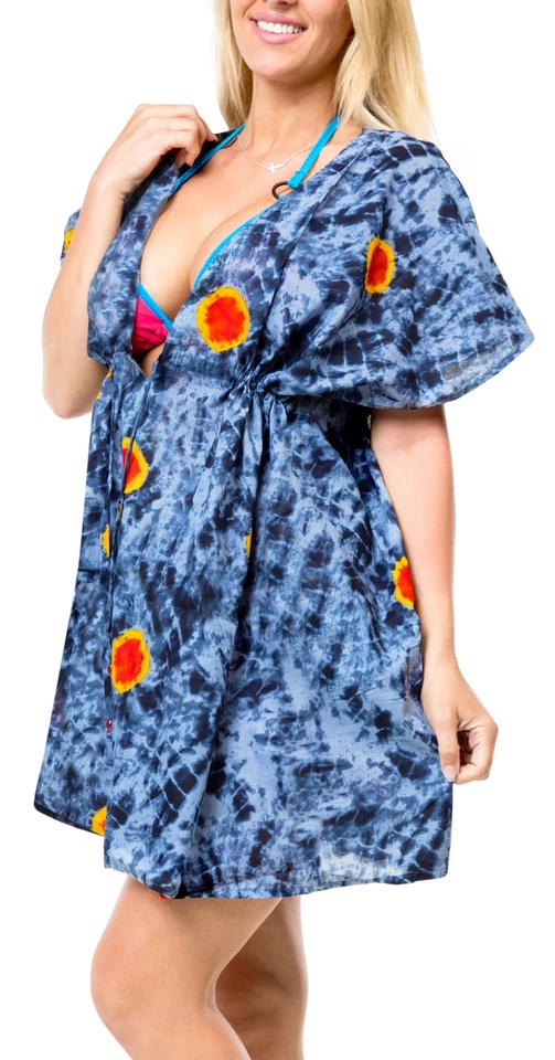 LA LEELA прикрытие пляж бикини купальный костюм купальник кафтан платье женщин напечатано - Изображение 3 из 3