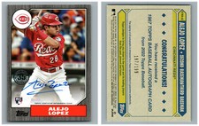 2022 TOPPS 1987 BASEBALL BLACK /199 AUTO AUTOGRAPH RC 87BA-AL ALEJO LOPEZ REDS