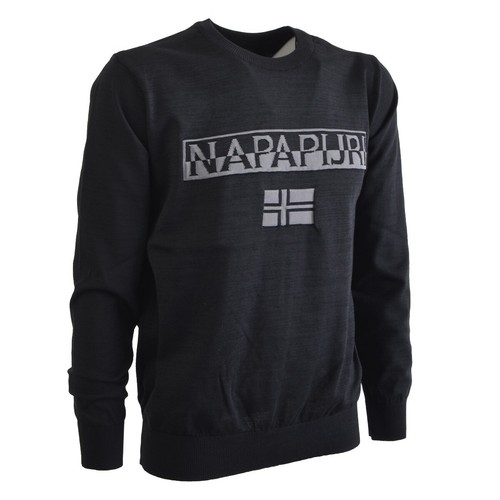 Maglioncino Napapijri maglia girocollo Durras nero manica lunga uomo NP041  | eBay