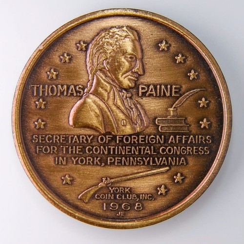 1968 Thomas Paine Secretary Of Foreign Affairs Continental Congress Medal i136