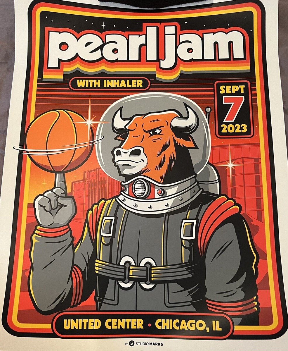 PEARL JAM POSTER CHICAGO BULLS BASKETBALL MARK5 UNITED CENTER