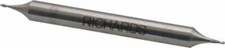 Made in USA 1/32" Diam, 3/64" LOC, 2 Flute High Speed Steel Ball End Mill Dou...