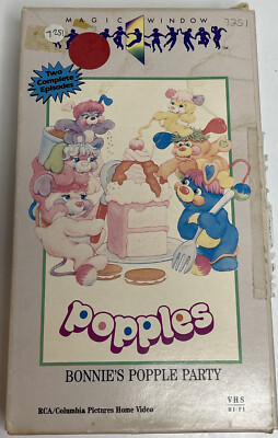 Vintage 1986 Popples Bonnie's Popple Party VHS Video Cassette Magic Window