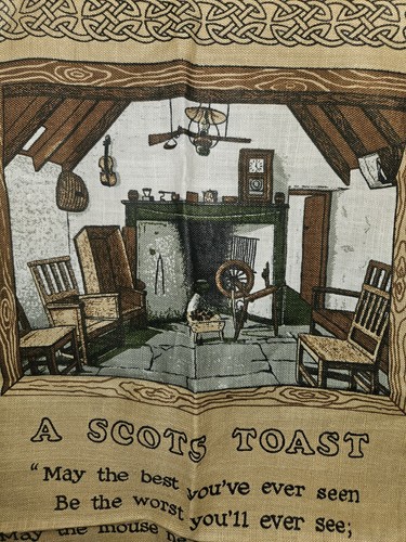 A "SCOTS" TOAST - Leinen Gobelin/Geschirrtuch neu unbenutzt von Linanne, UK  - Bild 3 von 6