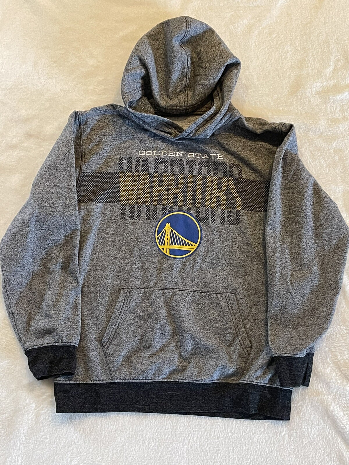 Golden State Warriors Gray Hooded Sweatshirt Hoodie Size Youth XL (18/20) NBA