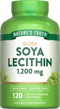 Ultra Soy Lecithin 1200 Mg  120 Softgels  Non-Gmo, Gluten Free Supplement