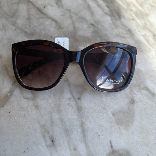 Authentische rechteckige Tahari Sonnenbrille Schildkrötengestell brauner Farbverlauf TH795 TS - Bild 11 von 12