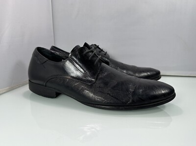 VERSACE / ドレスシューズ/41/BLK/レザー Men's GIANNI VERSACE Black Leather Lace Up Low Dress Shoes - Size