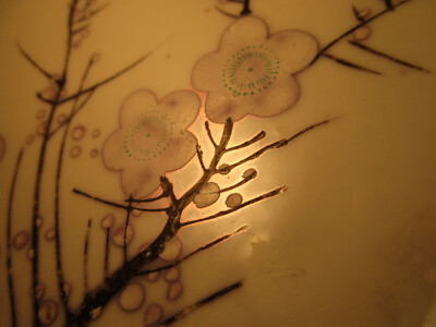 Vintage Made in Japan Porcelain Blue Iridescent Flower Decorative