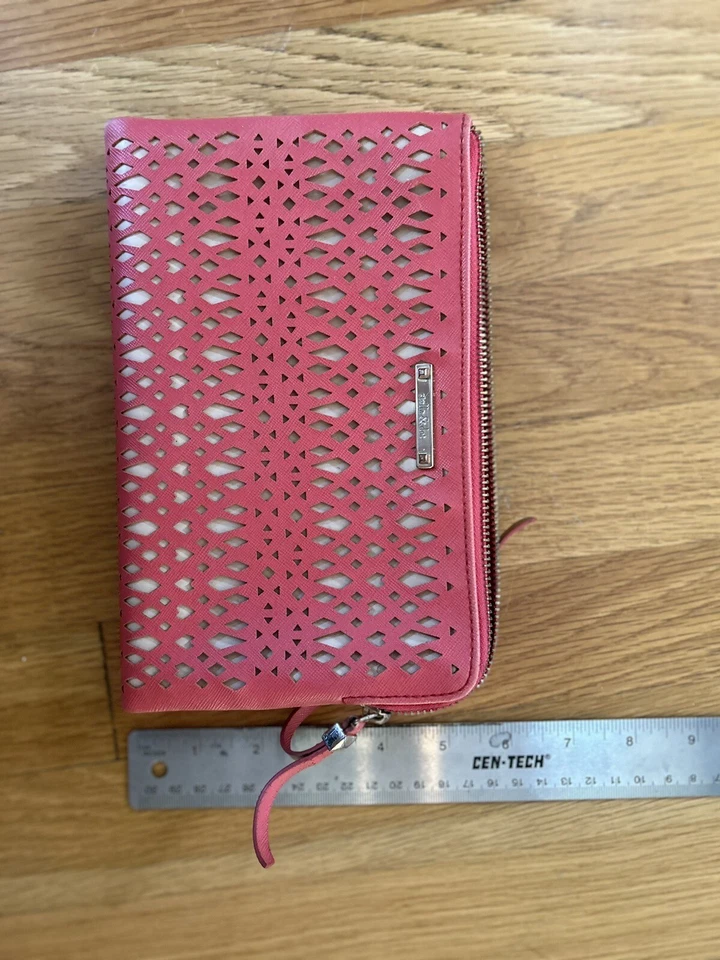 Stella & Dot Double Clutch Coral Laser Cutout Wallet Clutch Resort - Image 3 of 4