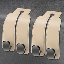 Amelity Purse Hook for Car, Hooks Car Seat Headrest, Beige-2 Pack