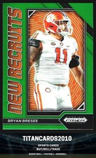 Bryan Bresee 2023 Panini Prizm Draft Green Prizm New Recruits Clemson Tigers