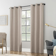 Aldwin Slub Texture Magnetic Closure 100 Blackout Grommet Curtain Panel, 40" X