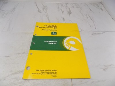 John Deere 110 132 154 Three-Roller Belt Pickups 914 BP Manual OMH175280