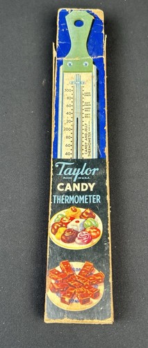 Vintage Taylor Candy And Jelly Thermometer Original Box Recipes Made In USA - Picture 4 of 11