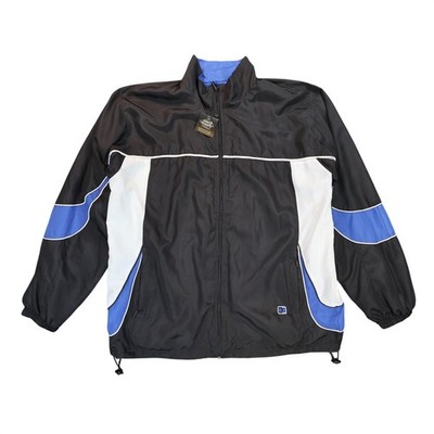 Basic Concept Windbreaker Mens Large Black Excellent Vintage Colorblock