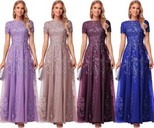NEU Spitze Applikation Tüll Brautmutterkleid...