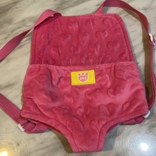 BAB Build A Bear Workshop pink backpack carrier textured love hearts adjustable