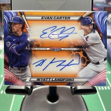 2024 Bowmans Best Dual Auto Wyatt Langford Evan Carter /25 Orange Refractor