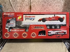 Snap On Racing 2 In 1 Race Set RC 1:18 Formula One Car & Transporter Truck New