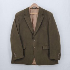 Lauren Ralph Lauren Blazer Mens 44R Olive Green Faux Suede Two Button Jacket