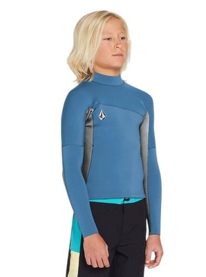 Volcom Big Boy s Wetsuit Jacket Long Sleeve Blue Size 14 NWT Surf Swim 