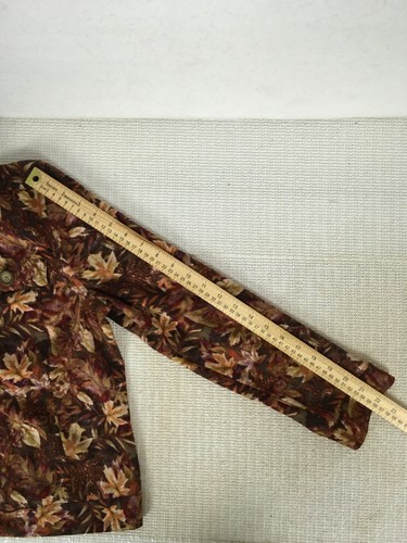 Christopher n Banks Jacket Women Size PL Brown Tan Leaf Pattern Pockets Button - Picture 9 of 12