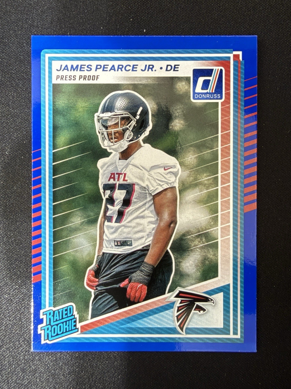 2025 Panini Donruss - Rated Rookie James Pearce Jr. #363 Blue Press Proof (RC)