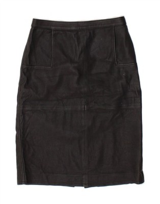 Jaeger Damen Lederrock UK 8 Small W26 Schwarz Leder CO88
