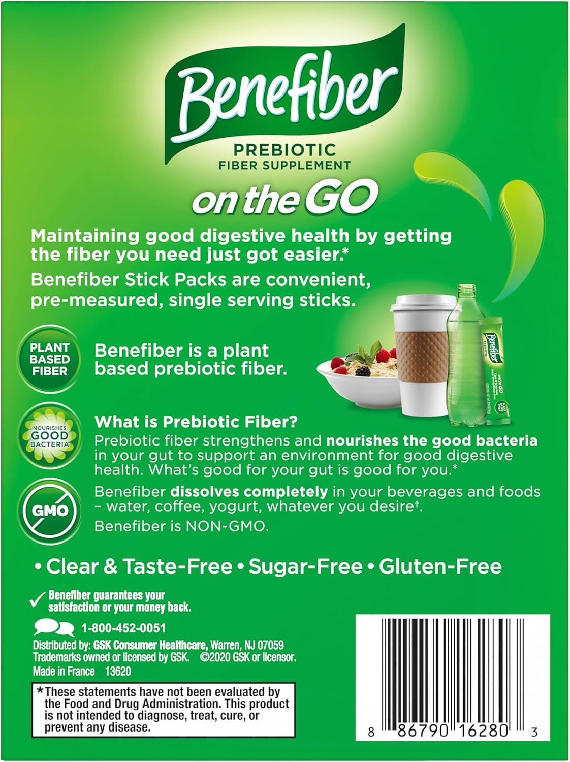 on the Go Prebiotic Fiber Supplement Powder for Digestive Health, Daily Fiber, U