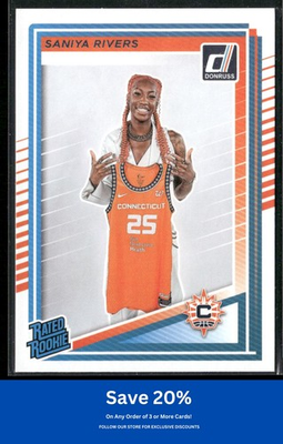 #ad Saniya Rivers Rookie 2025 Donruss WNBA #92 Connecticut Sun E74 $2.50