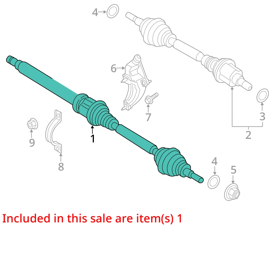 Ford Fusion 2013-2020 eje eje conductor delantero CV C/V QRSEW Foto 3 de 4