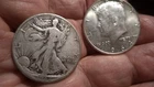 Two Half Dollars  90% silver