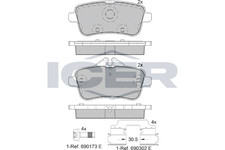 Bremsbelagsatz Hinten Lucas-Trw-System f&uuml;r Mercedes X166 GLE GLS W166 11-19