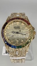 Montres Prestige, INVICTA, MPW-0125 Men 42mm, Rainbow Bezel, Gold Iced Out LGBT