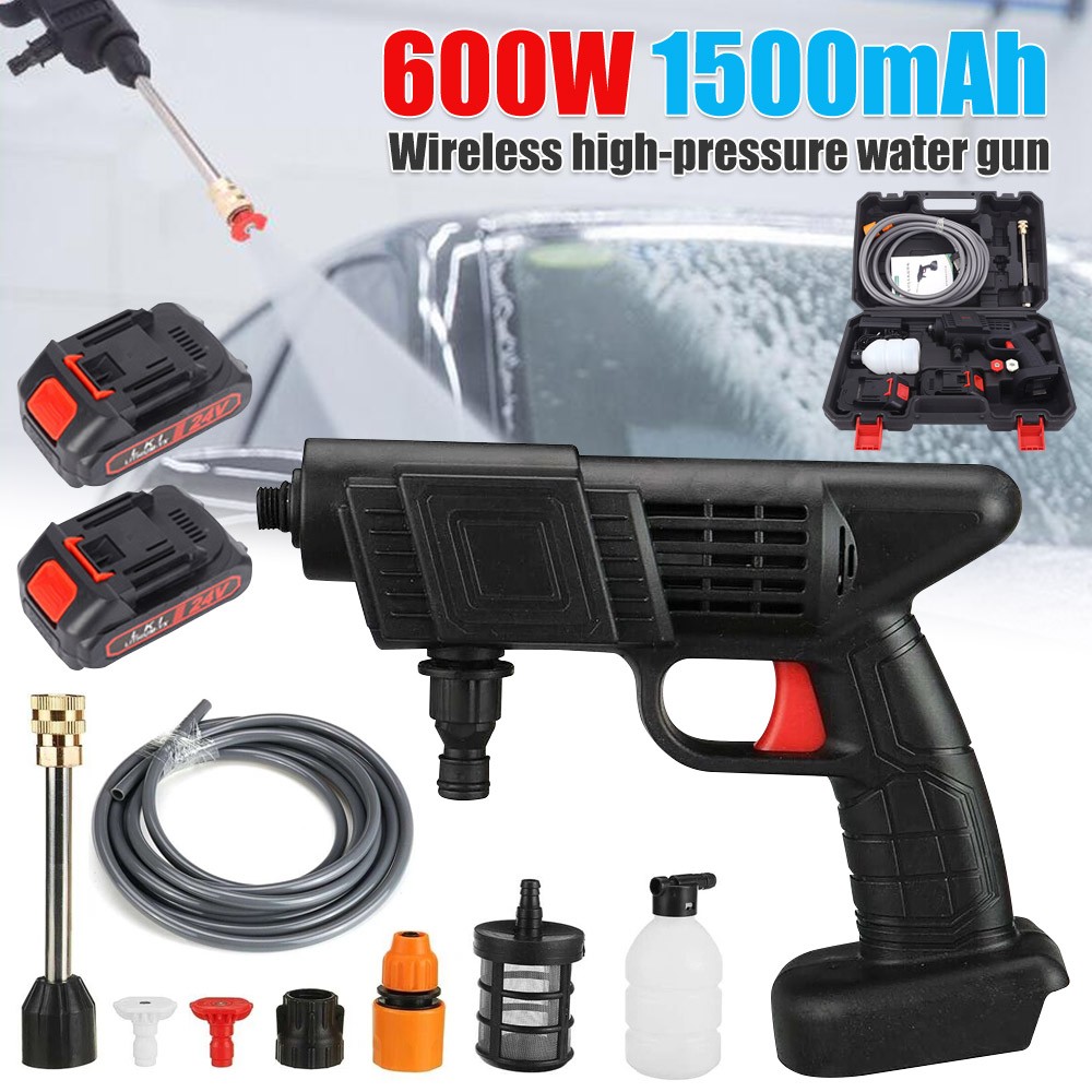 Portable Cordless Electric High Pressure Water Spray Gun Car Washer Cleaner A3