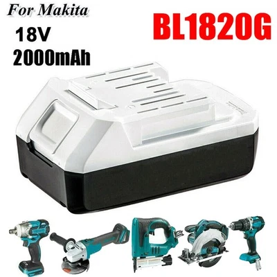 Replace Makita BL1815G Battery 18V G Series BL1813G BL1820G 195608-4 HP457D 2Ah