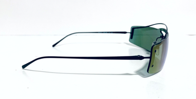 NEW PRADA SPR61V 1AB336 3N LIGHT GREEN MIRRORED RIMLESS WRAP