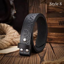 Genuine Leather Belt Strap Blank Casual Snaps 1.5 Wide Replacement Mens/Women