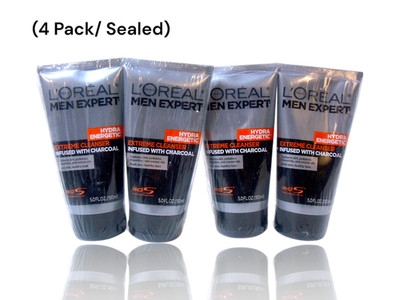 4-Pack, L'Oreal Men Expert Hydra Energetic Extreme Body Cleanser w/ Charcoal 5oz
