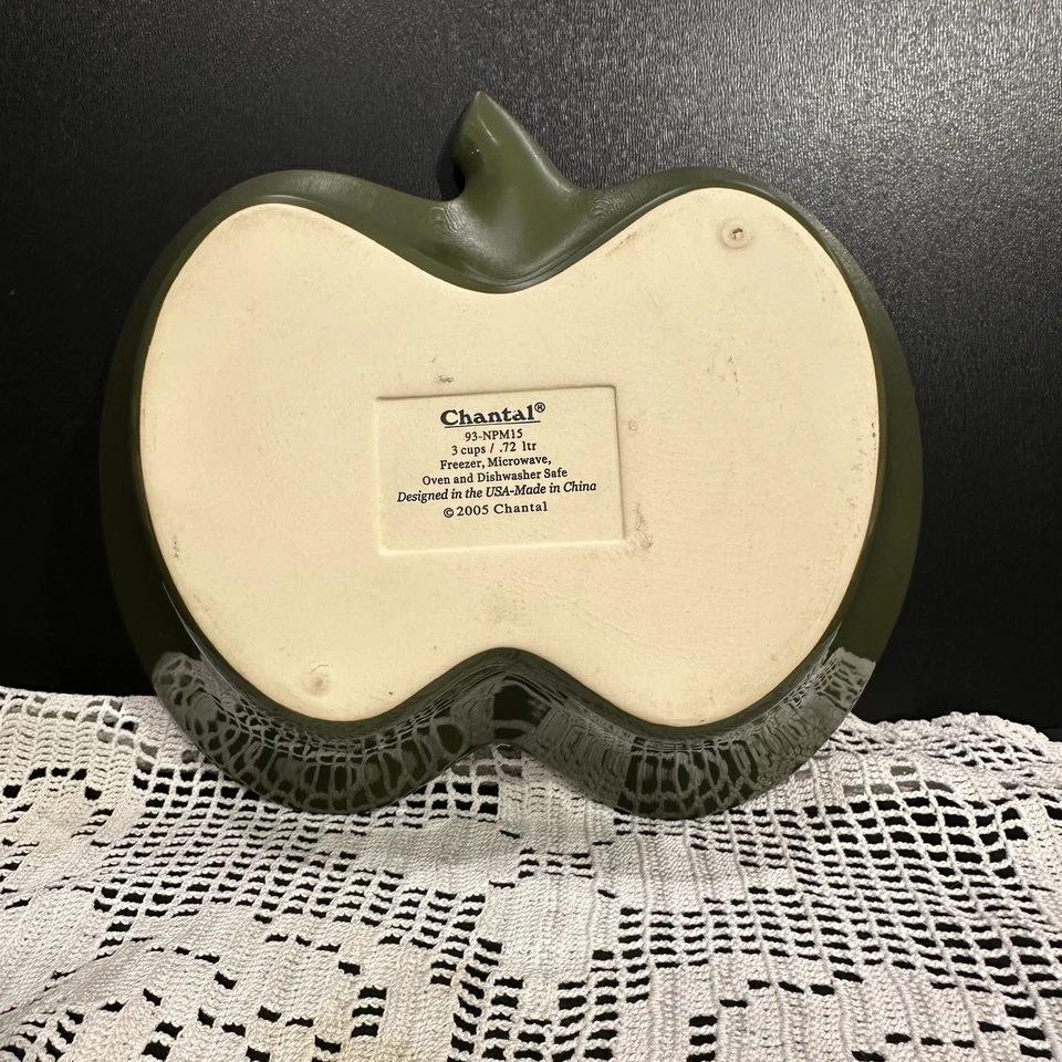 Plato para hornear vintage Chantal 2005 2 tazas verde manzana Ramekin  Foto 3 de 4