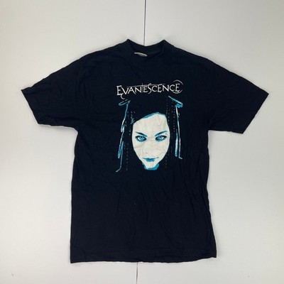 EVANESCENCE T-Shirt Medium 12 14 Black Womens 100% Cotton Graphic Print Band Tee