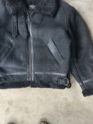 Vintage Type B-3 Flight Mouton Leather Jacket Men