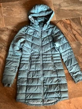 LOLE Women’s Small Insulated Puffer Coat With Hood Dusty Blue