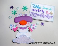 ELITE4U SNowMAN KID FAMILY WINTER paper piecing scrapbook die cut piece 3D page
