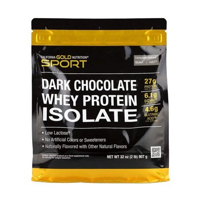 Sport, Whey Protein Isolate, Molkenproteinisolat, dunkle Schokolade, 907 g (2 lb